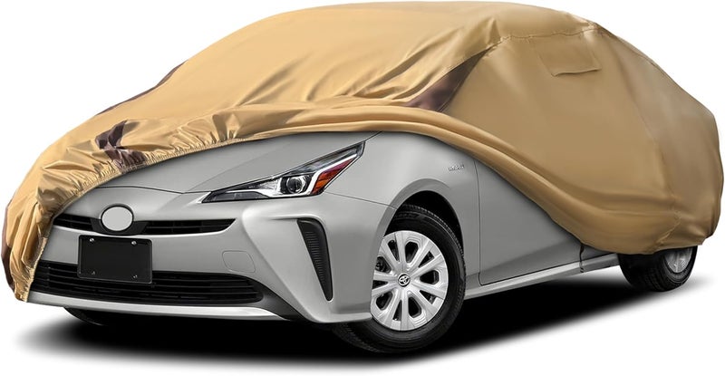 FSGRICH Prius Car Cover Waterproof All Weather Compatible with Toyota Prius 2004-2024, Outdoor Heavy Duty Anti-UV Car Covers Rain Sun Snow Protection with Zipper and Windproof Buckle - Image 1